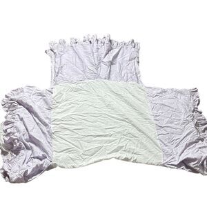 Pottery barn kids ruffle bed skirt purple cotton girly feminine nursery